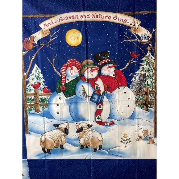 Daisy Kingdom Heaven Natur Sing Snowman Quick Quilt Panel Christmas Craft Fabric - Picture 4 of 9